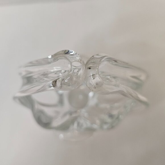 Clear Crystal Basket Split Handled Glass Vase Candy Holder - Picture 5 of 10